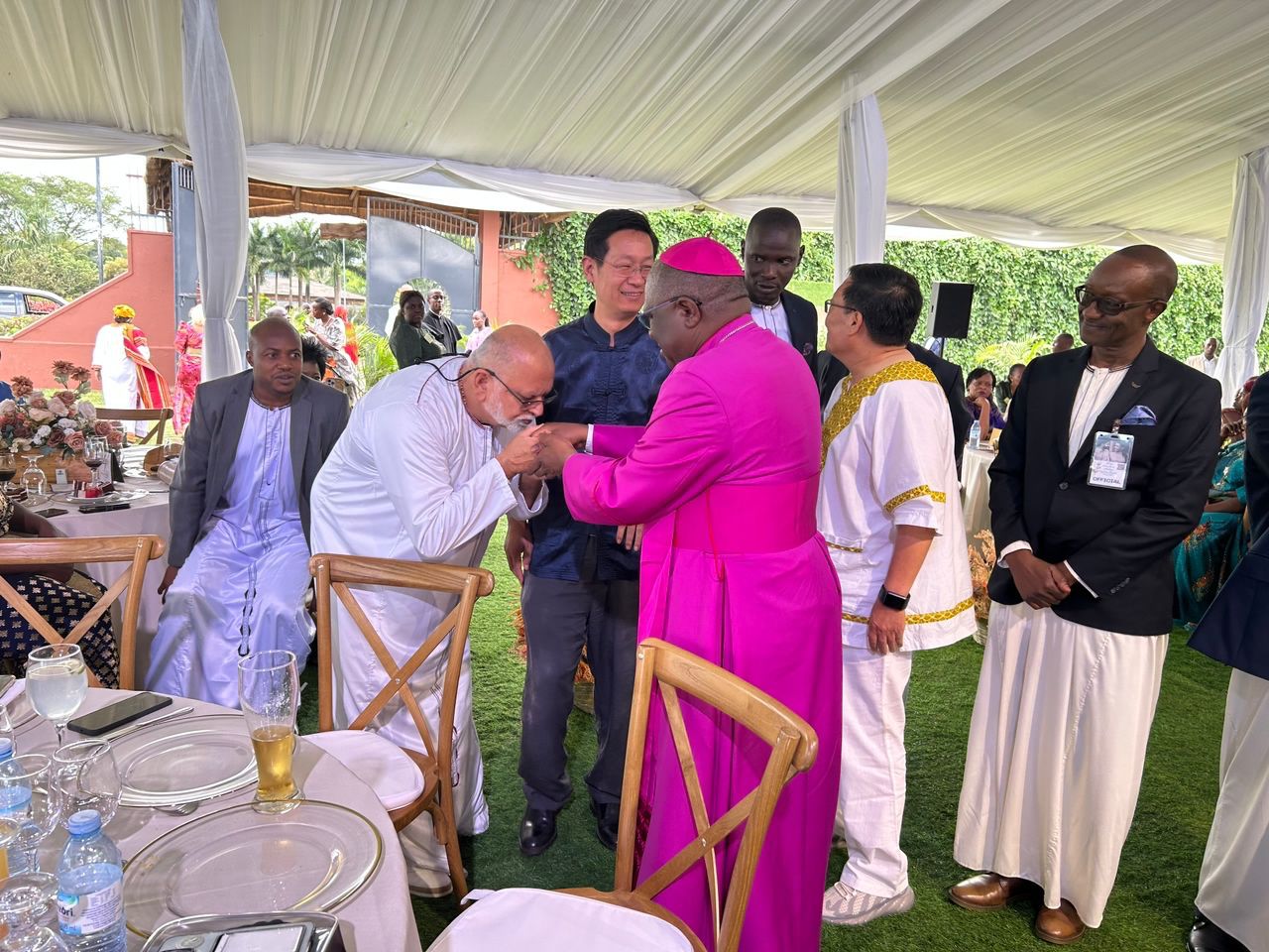 Billionaire Sudhir paying utmost respect to Buganda Values by wearing a Kanzu during a cultural Introduction event.